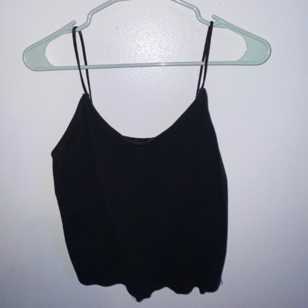 Black V-Neck Tanktop with Double Straps